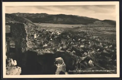 AK Staufen i. Breisgau, Gesamtansicht von der Schlossruine aus