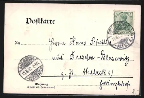 AK Dresden-Loschwitz, Blick von der Elbe auf die Schwebebahn