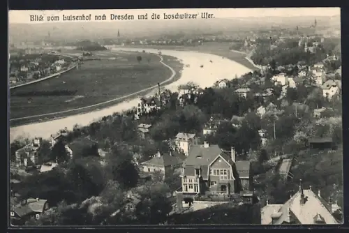 AK Dresden-Loschwitz, Weisser Hirsch, Blick v. Luisenhof nach Dresden