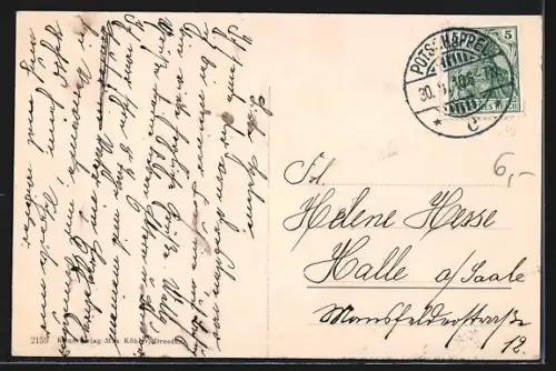 AK Dresden-Loschwitz, Weisser Hirsch, Blick v. Luisenhof nach Dresden