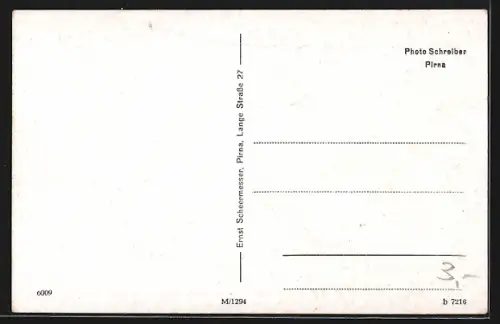AK Pirna a. d. Elbe, Teilansicht mit Flusspartie