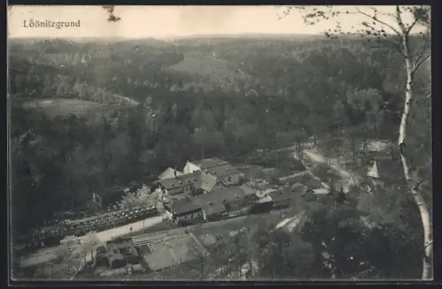 AK Lössnitzgrund, Gesamtansicht mit Waldumgebung