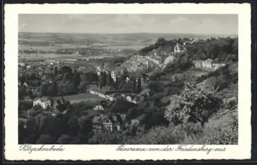 AK Kötzschenbroda, Panorama von der Friedensburg aus