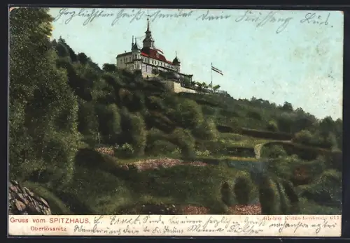 AK Oberlössnitz, Blick auf das Spitzhaus