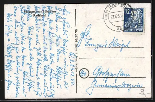 AK Radebeul, Spitzhaus aus dem Grünen