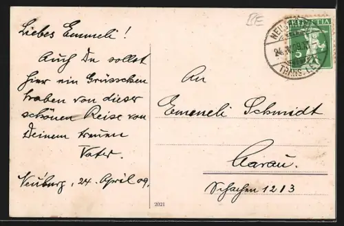 AK Erlach, Ortsansicht mit Twann, Neuveville und St. Petersinsel