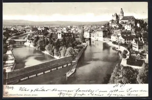 AK Thun, Gesamtansicht aus der Vogelschau