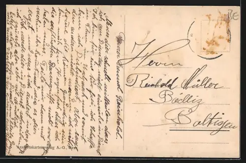 AK Thun, Ringmauer mit Schloss