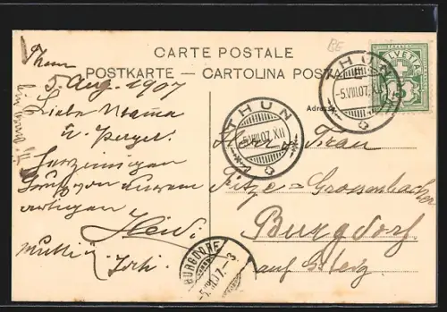 AK Thun, Aare-Ufer mit Booten