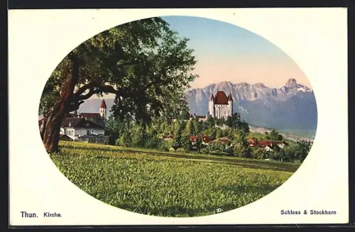 AK Thun, Kirche, Schloss u. Stockhorn