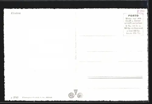 AK Kloten, Teilansicht mit Kirche