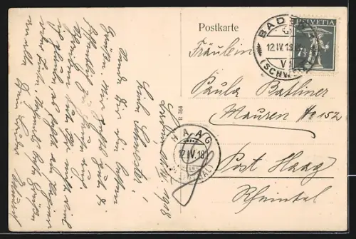 AK Baden, Generalansicht aus der Vogelschau