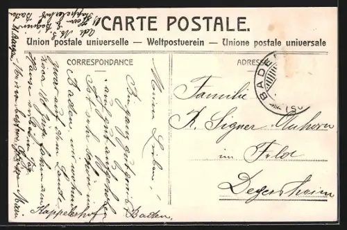 AK Baden, Totalansicht mit Flusspartie