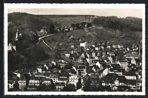 AK Baden, Panorama aus der Vogelschau