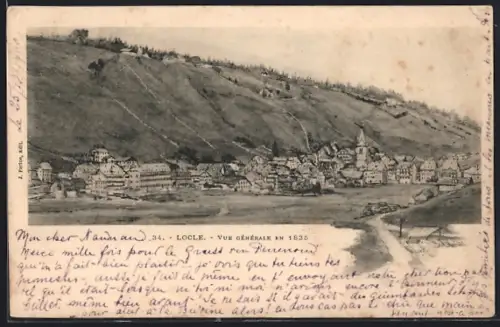 AK Locle, Vue générale en 1835