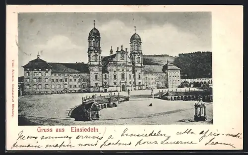 AK Einsiedeln, Blick zum Kloster
