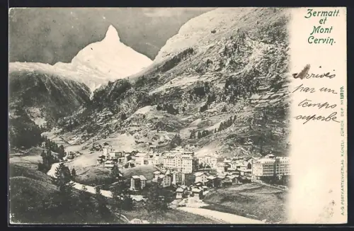 AK Zermatt, Panorama et Mont Cervin