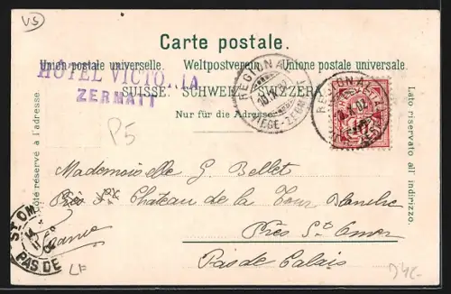 AK Zermatt, Panorama et Mont Cervin