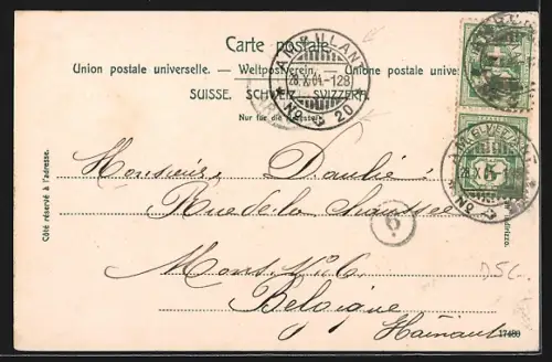 AK Luzern, Teilansicht mit Rigi vom Gütsch gesehen