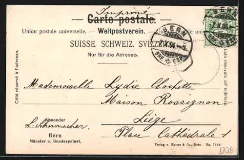 AK Bern, Münster und Bundespalast