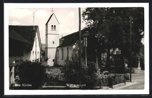 AK Wohlenschwil, Alte Kirche mit Strassenpartie