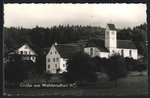 AK Wohlenschwil /AG, Ortspartie mit Kirche