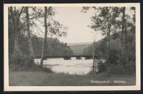 AK Wohlenschwil-Bübikon, Uferpartie mit Brücke