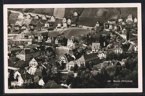 AK Baden, Teilansicht aus der Vogelschau
