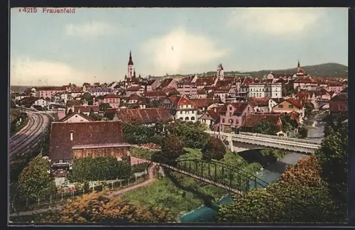 AK Frauenfeld, Teilansicht mit Brücke
