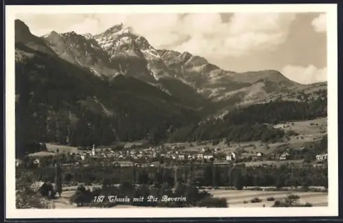 AK Thusis, Teilansicht mit Piz Beverin