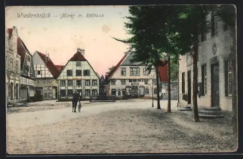 AK Wiedenbrück, Markt mit Rathaus