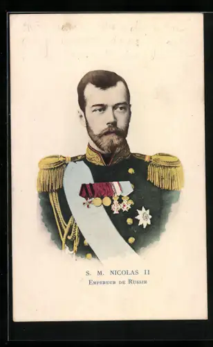 AK Zar Nikolaus II von Russland mit Orden