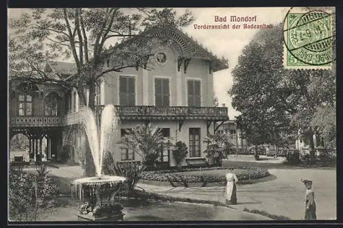 AK Bad-Mondorf, Vorderansicht der Badeanstalt