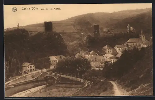 AK Esch s. Sûre, Vue sur les Ruines