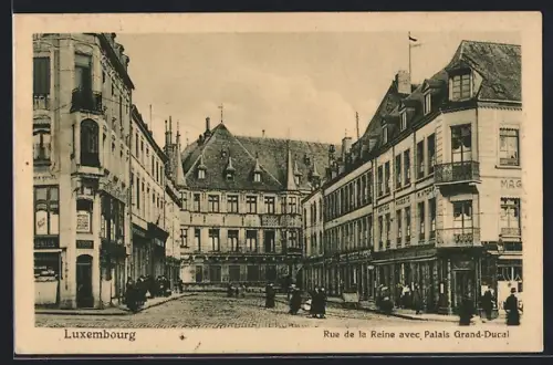 AK Luxembourg, Rue de la Reine avec Palais Grand-Ducal