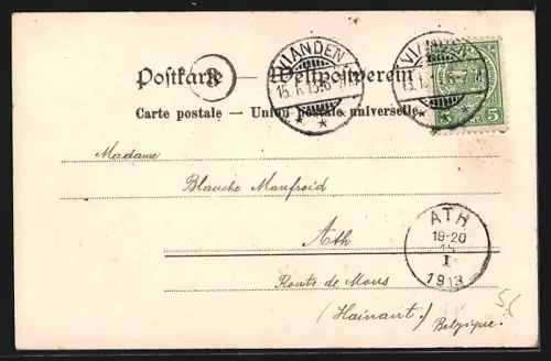 AK Vianden, Vue totale avec Château