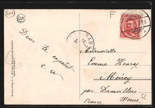 AK Vianden, Brücke mit Café Hartmann-Hiertz