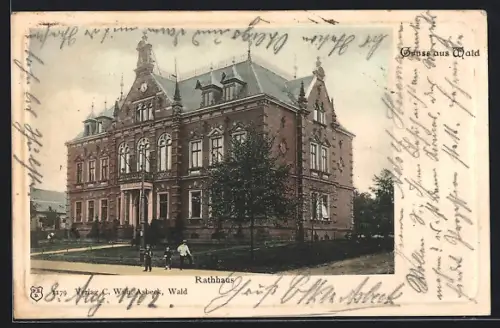 AK Wald / Solingen, Rathaus mit Anlage