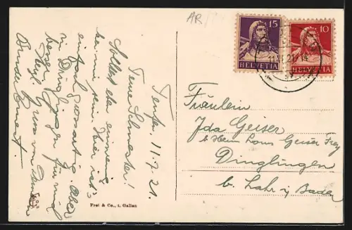 AK Teufen, Ortsansicht mit zentraler Kirche