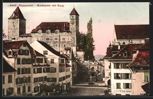 AK Rapperswil, Marktplatz mit Burg