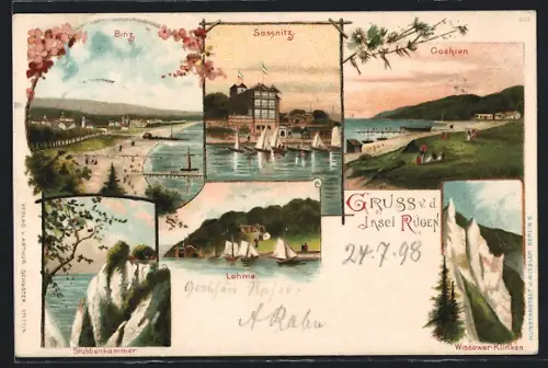 Lithographie Göhren, Binz, Sassnitz, Wissower Klinken