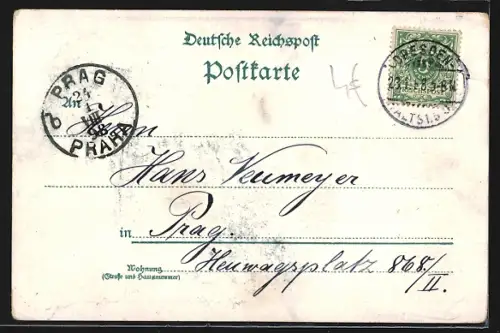 Lithographie Dresden, Frauenkirche, Finanz-Ministerium, Kgl. Kunstacademie