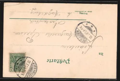 Lithographie Kyffhäuser, Kaiser-Wilhelm-Denkmal, Totalansicht