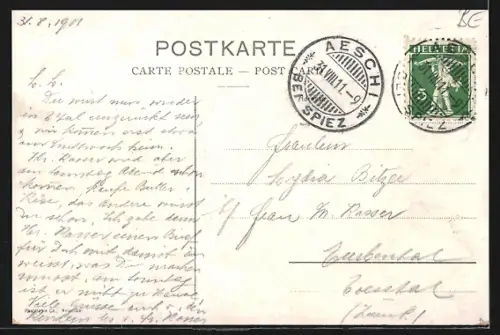 AK Aeschi, Landschaft mit Niesen