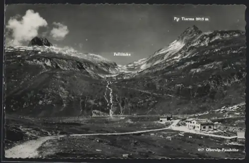 AK Tujetsch, Oberalppass, Oberalp-Passhöhe mit Fellilücke und Piz tirams