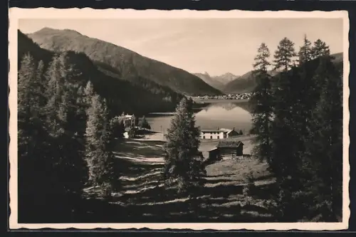 AK Davos, Höhwald am Davosersee, Ortsansicht gegen Davos, Tinzenhorn und Piz-Michel