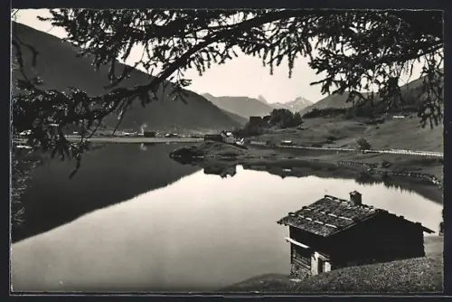 AK Davos, Davosersee, Blick auf Tinzenhorn mit Piz Michèl