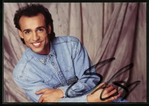 AK Musiker Ibo im Jeanshemd, Autograph