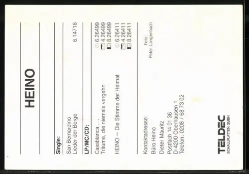 AK Musiker Heino im Mantel portraitiert, Autograph