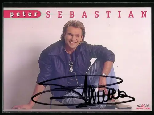 AK Musiker Peter Sebastian lächelt, Autograph